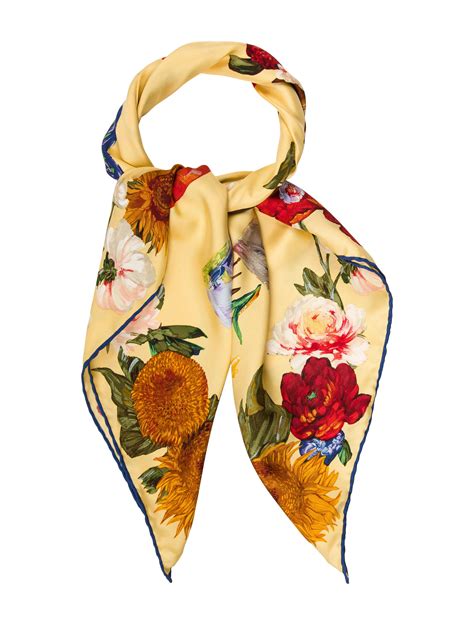 gucci flora scarf grace|gucci silk floral scarf.